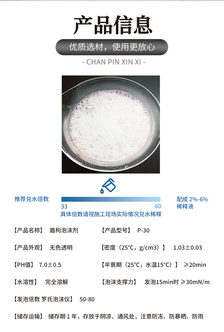 盾構(gòu)泡沫劑產(chǎn)品信息